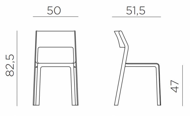 Стул пластиковый Trill Bistrot агава 500х515х825 мм
