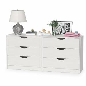 Два комода три ящика Уна цвет белый