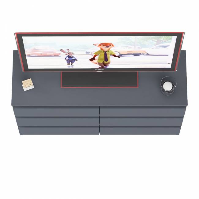 Широкий комод шесть ящиков Мори МК1200.6 цвет графит Широкий комод шесть ящиков Мори МК1200.6 цвет графит