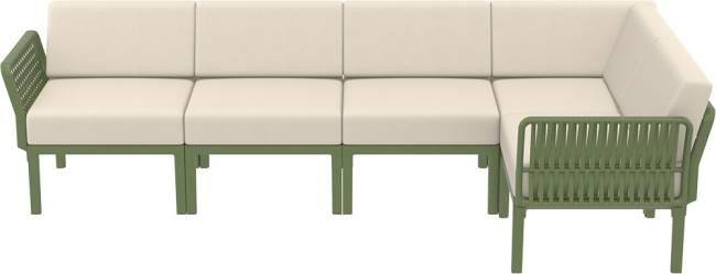 Комплект пластиковой мебели Portofino Lounge Corner оливковый, бежевый