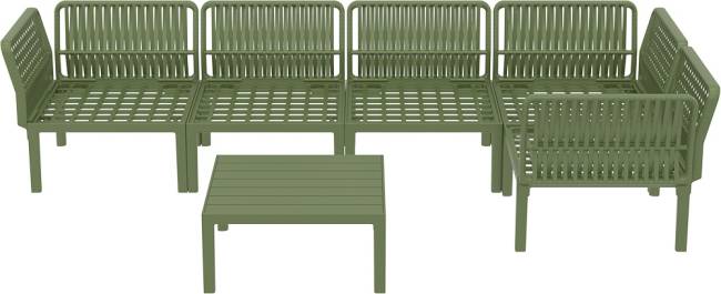 Комплект пластиковой мебели Portofino Lounge Corner оливковый, светло-коричневый