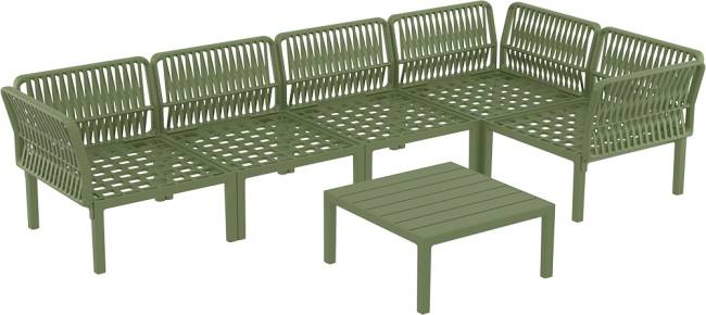 Комплект пластиковой мебели Portofino Lounge Corner оливковый, светло-коричневый