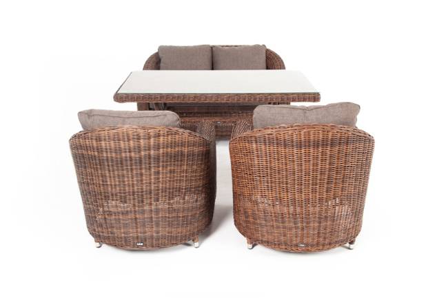 "Кон Панна" обеденная группа плетеная, цвет коричневый "Кон Панна" обеденная группа плетеная, цвет коричневый