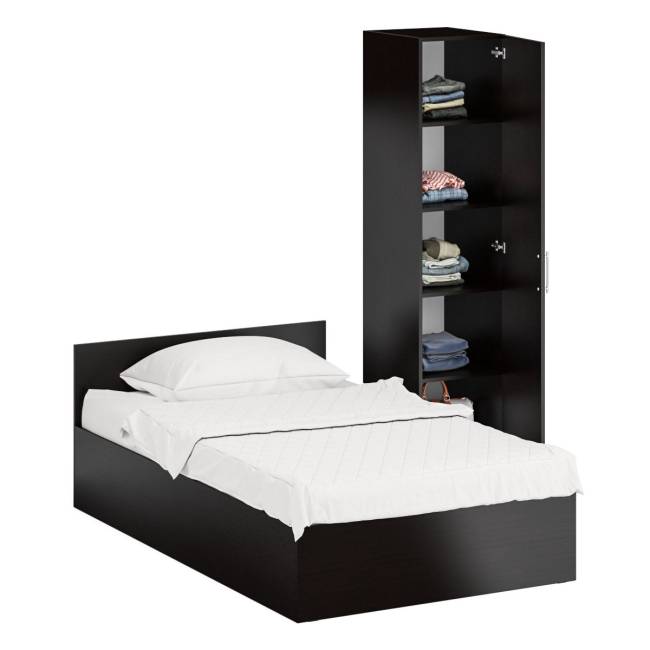 Кровать односпальная 1200 с пеналом Стандарт цвет венге Кровать односпальная 1200 с пеналом Стандарт цвет венге