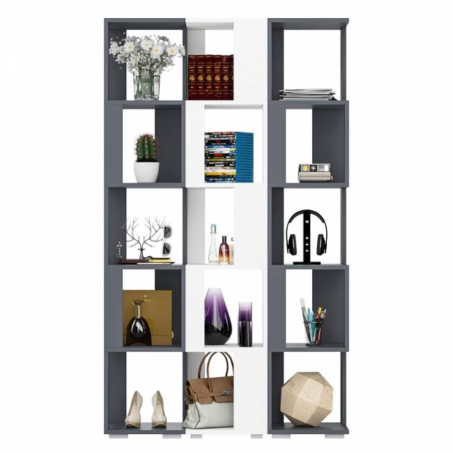 Комплект их 3-х открытых стеллажей цвет графит/белый