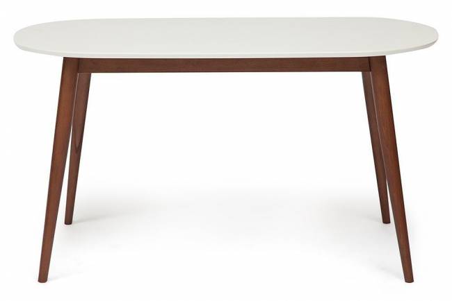Стол обеденный MAX (Макс) основание бук, столешница мдф, 140 х 80 х 75см, Белый + Коричневый