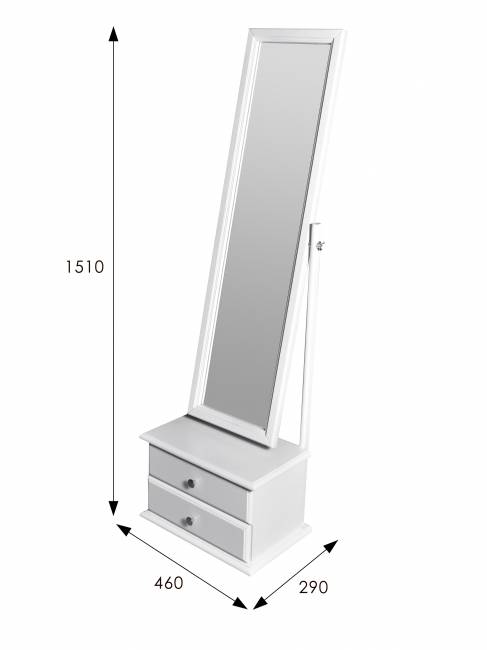 Зеркало с тумбой Селена белый 151 см х 46 см Зеркало с тумбой Селена белый 151 см х 46 см