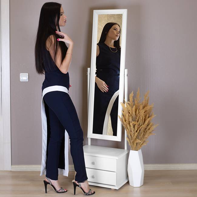 Зеркало с тумбой Селена белый 151 см х 46 см Зеркало с тумбой Селена белый 151 см х 46 см