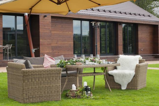 "Аффогато" обеденная группа из искусственного ротанга, цвет соломенный "Аффогато" обеденная группа из искусственного ротанга, цвет соломенный