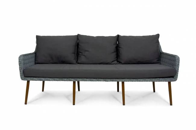 Софа 3х-местная Mokka Rimini с конусными ножками, серая Софа 3х-местная Mokka Rimini с конусными ножками, серая