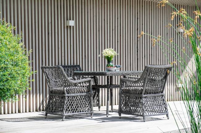 "Айриш" обеденная группа плетеная на 4 персоны, цвет графит "Айриш" обеденная группа плетеная на 4 персоны, цвет графит
