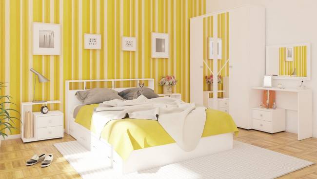 Кровать с ящиками Камелия 1600 цвет белый Кровать с ящиками Камелия 1600 цвет белый