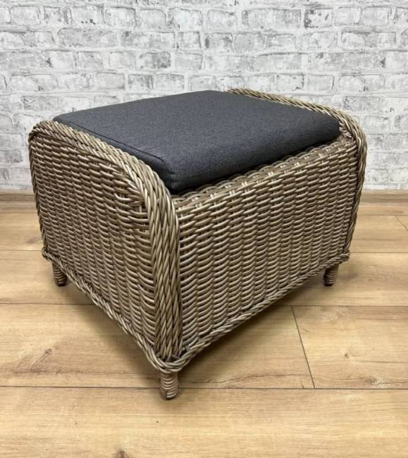 Оттоманка пуф из искусственного ротанга "BAVARIA", бежево-коричневый Оттоманка пуф из искусственного ротанга "BAVARIA", бежево-коричневый