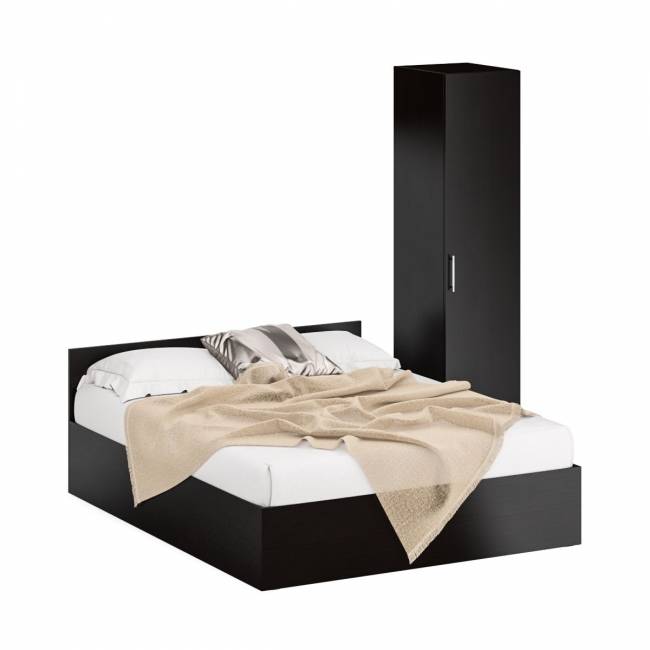 Кровать двуспальная 1600 с пеналом Стандарт цвет венге Кровать двуспальная 1600 с пеналом Стандарт цвет венге