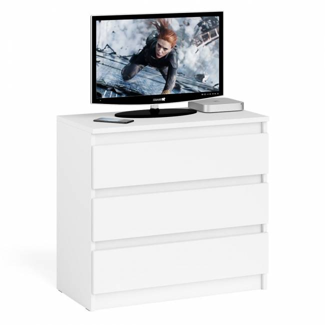 Комод три ящика Мори МК800.1 цвет белый Комод три ящика Мори МК800.1 цвет белый