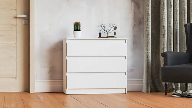 Комод три ящика Мори МК800.1 цвет белый Комод три ящика Мори МК800.1 цвет белый