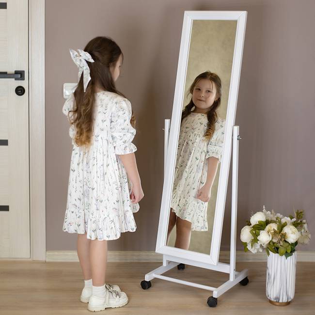 Зеркало напольное В 27Н белый 137 см х 42,5 см Зеркало напольное В 27Н белый 137 см х 42,5 см