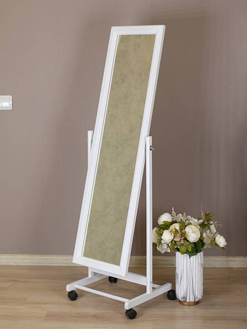 Зеркало напольное В 27Н белый 137 см х 42,5 см Зеркало напольное В 27Н белый 137 см х 42,5 см