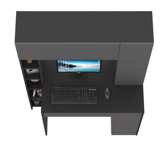 Стол компьютерный с надстройкой Комфорт 12.71 цвет антрацит/тёмно-серый