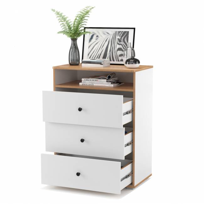 Комод Вуди 13.293 цвет белый премиум/дуб крафт золотой Комод Вуди 13.293 цвет белый премиум/дуб крафт золотой