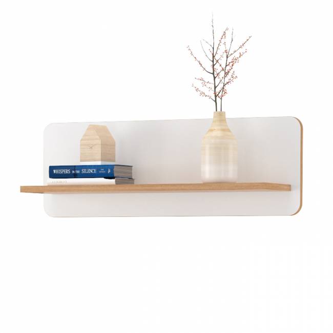Полка Вуди 15.46 цвет белый премиум/дуб крафт золотой