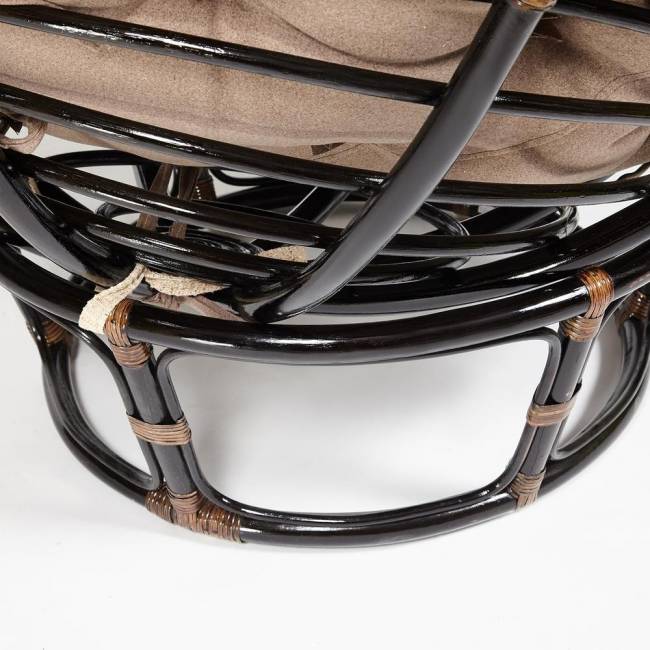 Кресло PAPASAN/ПАПАСАН 23/01 W  /с подушкой/ 115х101х104 см, Antique brown (античный черно-коричневый), экошерсть Коричневый, 1811-5 Antique brown (античный черно-коричневый)