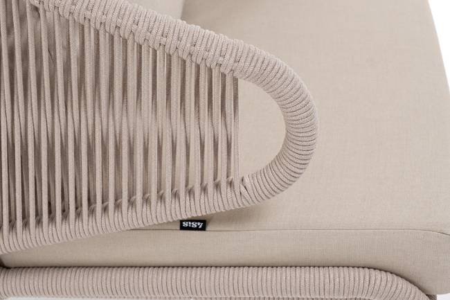 "Милан" лаунж-зона 5-местная плетеная из роупа (веревки), каркас алюминиевый белый, роуп бежевый